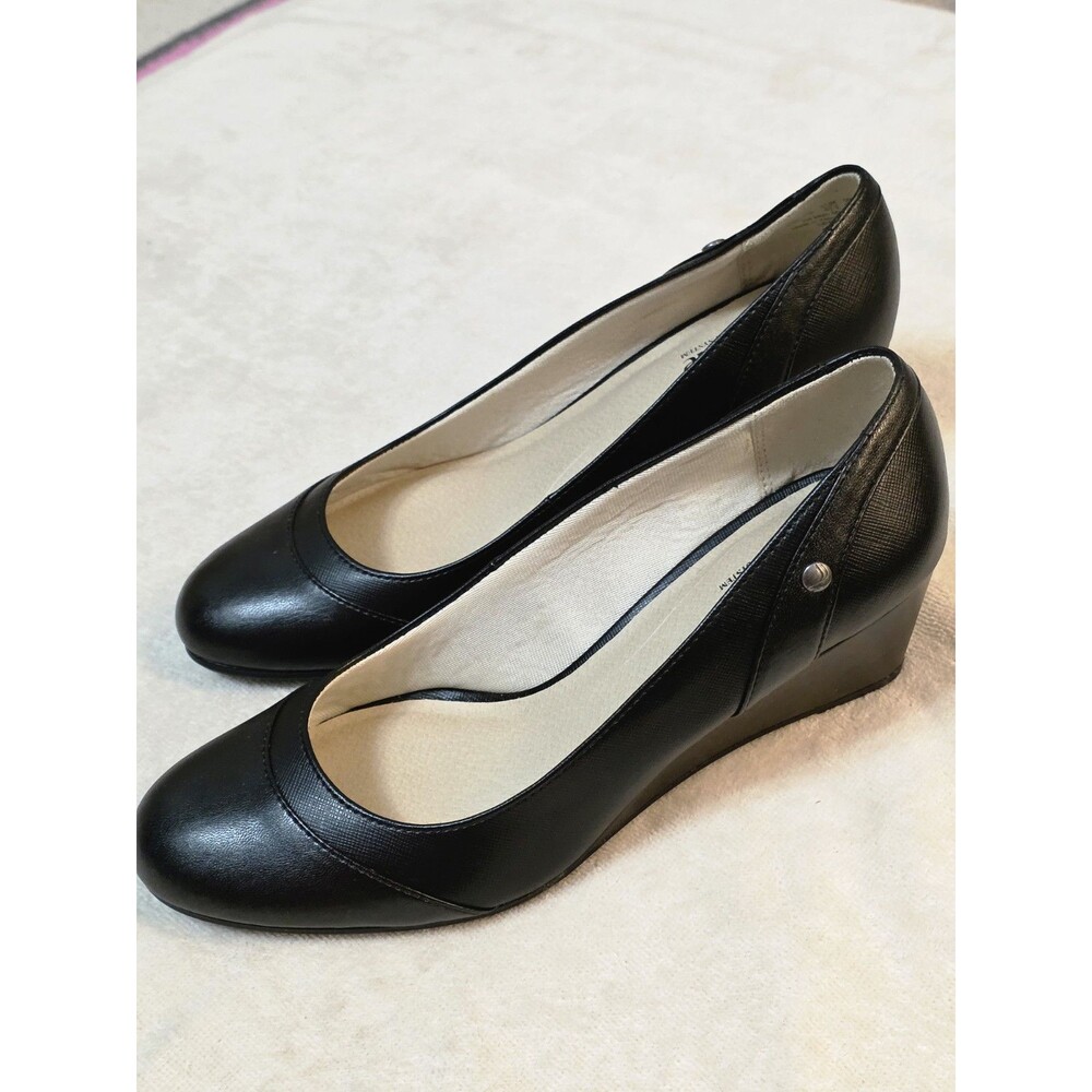 LifeStride Women's Dreams Wedge Black Pumps, Size 9.5 W